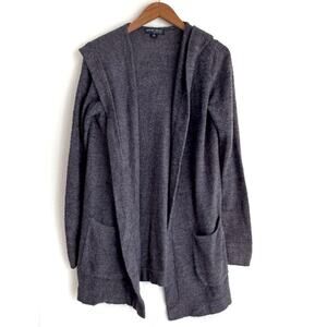 Barefoot Dreams Cozychic lite Resort cardi with hood blue size medium